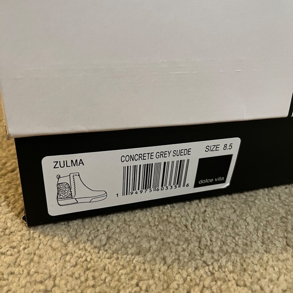 NEW Dolce Vita Zulma Bootie Sneakers in Concrete Grey Suede Size 8.5 - Picture 7 of 7
